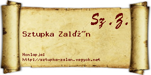 Sztupka Zalán névjegykártya